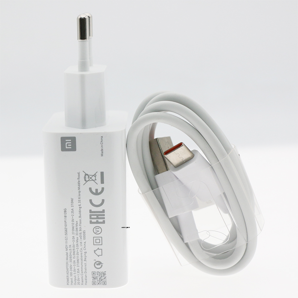 Xiaomi 33W Eu Turbo Fast Charger Qc4.0 Adapter 100Cm 5A Type C Cable For Mi 11 10 9 10T Pro 5G 9T Pro Redmi K30S Note9S - Charger