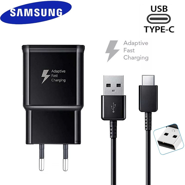 25watt Fast Charger With Type-C cabes For Samsung Galaxy A51/A71/A20 A20s A30 A30s A50 A50s A60 A70 M40 C9 Pro M40 Samsung Fast Charger with Type-C USB Cable Quick Charge Power Adapter - Black