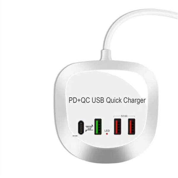 Baoer 4 Ports Usb Charger Hub Adapter Pd20w Qc3.0 Quick Charge Multi-port Usb Power Adapter For Mobile Phone Tablet