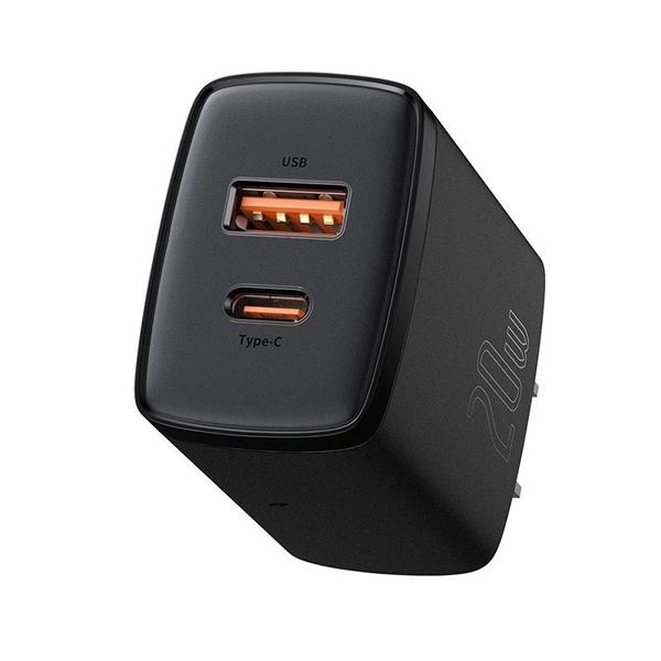 Baseus Compact Super Quick Charger Dual Port U+C 20W Cn - Charger